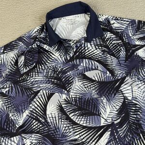 UNDER ARMOUR  Iso - Chill Polo Men Large Blue Leaf Loose Fit Short Sleeve Golf
